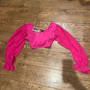 Pink cropped blouse- BRAND NEW WITH TAGS!